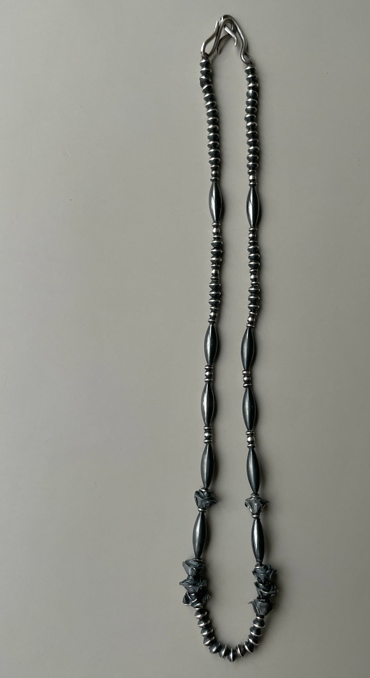 NE-0003-50/STAYTHAM original black perl necklace -rose- 50cm