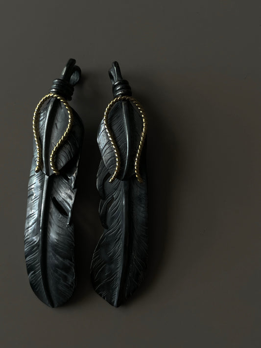PE-0030/black feather K18马蹄扭纹绳