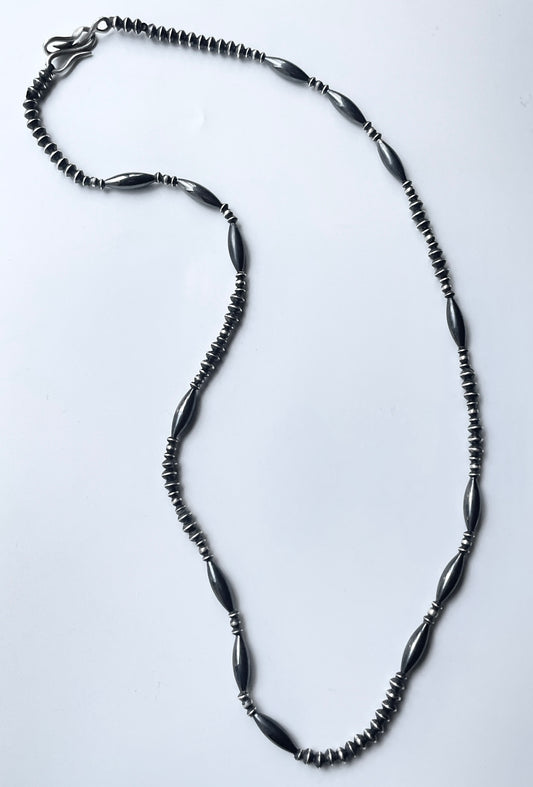 NE-0004-60/STAYTHAM original black perl necklace 60cm