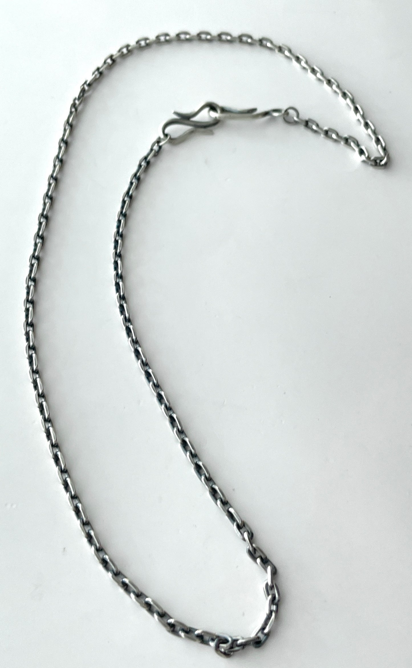 NE-0002-50/silver chain necklace Msize 50cm
