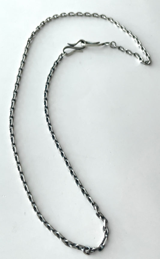 NE-0002-50/silver chain necklace Msize 50cm
